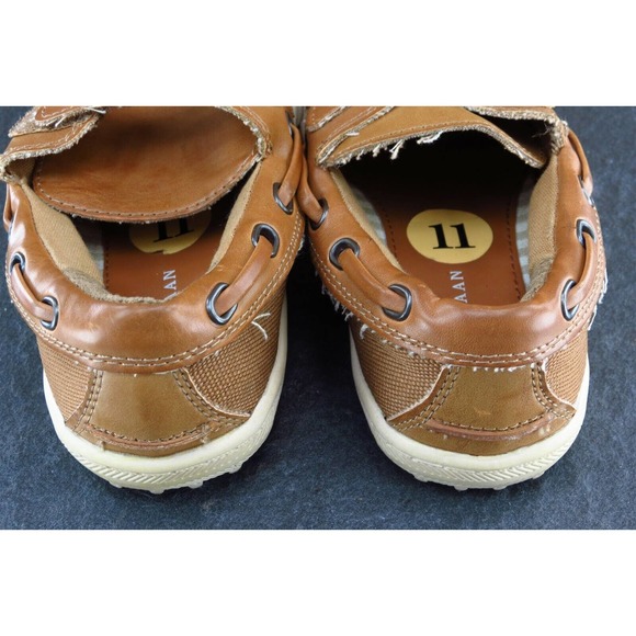 Cole‎ Haan Toddler Boys 11 Medium Brown Boat Shoe Leather - Picture 5 of 6